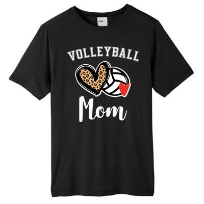 Volleyball Mom Leopard Heart Funny Gift Tall Fusion ChromaSoft Performance T-Shirt