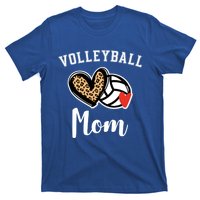 Volleyball Mom Leopard Heart Funny Gift T-Shirt