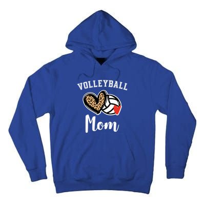 Volleyball Mom Leopard Heart Funny Gift Tall Hoodie