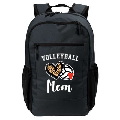 Volleyball Mom Leopard Heart Funny Gift Daily Commute Backpack