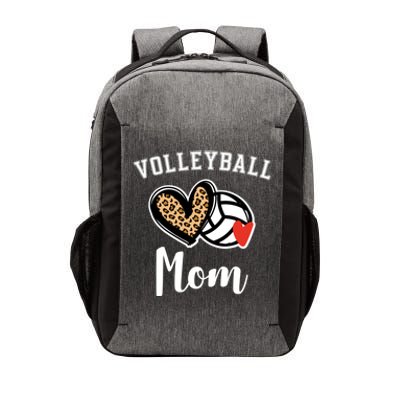 Volleyball Mom Leopard Heart Funny Gift Vector Backpack