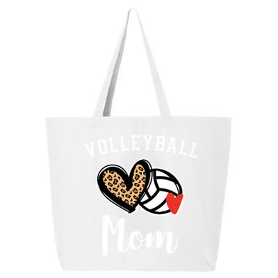 Volleyball Mom Leopard Heart Funny Gift 25L Jumbo Tote