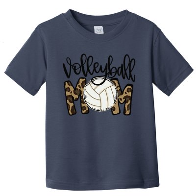 Volleyball Mom Leopard Funny Ball Mom Mother's Day Gift Toddler T-Shirt