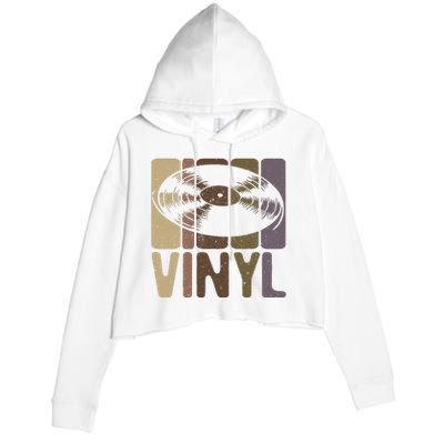 Vinyl Music Lover And Vinyl Record Player Crop Fleece Hoodie