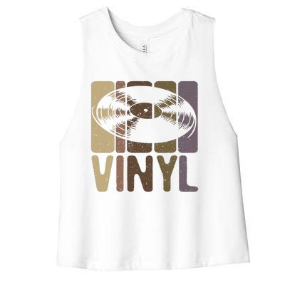 Vinyl Music Lover And Vinyl Record Player Women's Racerback Cropped Tank