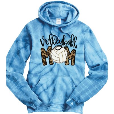 Volleyball Mom Leopard Funny Ball Mom Mother's Day Gift Tie Dye Hoodie