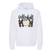 Volleyball Mom Leopard Funny Ball Mom Mother's Day Gift Premium Hoodie