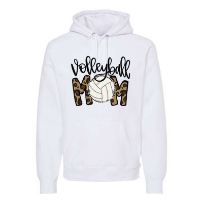 Volleyball Mom Leopard Funny Ball Mom Mother's Day Gift Premium Hoodie