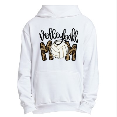 Volleyball Mom Leopard Funny Ball Mom Mother's Day Gift Urban Pullover Hoodie