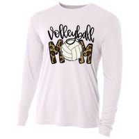 Volleyball Mom Leopard Funny Ball Mom Mother's Day Gift Cooling Performance Long Sleeve Crew