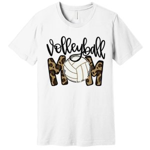 Volleyball Mom Leopard Funny Ball Mom Mother's Day Gift Premium T-Shirt