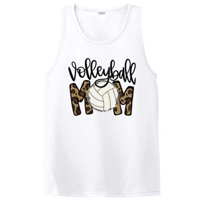 Volleyball Mom Leopard Funny Ball Mom Mother's Day Gift PosiCharge Competitor Tank