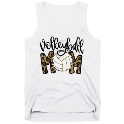 Volleyball Mom Leopard Funny Ball Mom Mother's Day Gift Tank Top