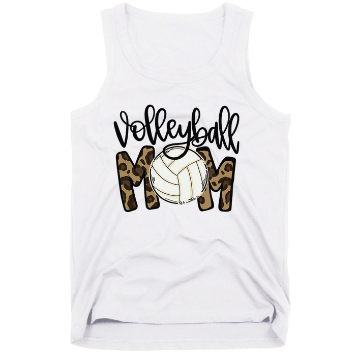 Volleyball Mom Leopard Funny Ball Mom Mother's Day Gift Tank Top