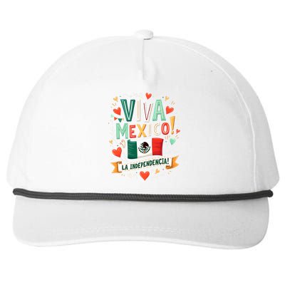 Viva Mexico La Independencia Fiesta Mexican Independence Day Snapback Five-Panel Rope Hat