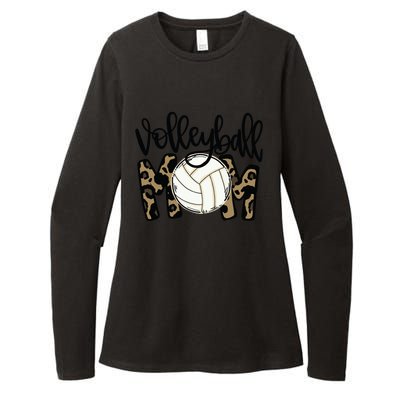 Volleyball Mom Leopard Funny Ball Mom Mother's Day Gift Womens CVC Long Sleeve Shirt