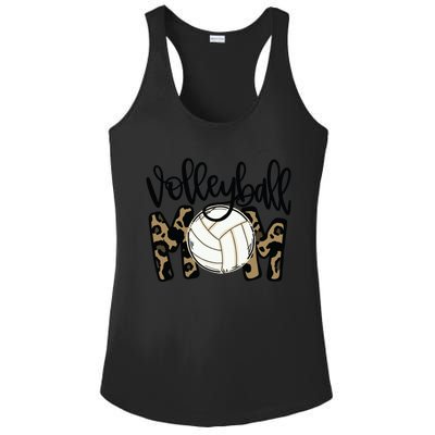 Volleyball Mom Leopard Funny Ball Mom Mother's Day Gift Ladies PosiCharge Competitor Racerback Tank