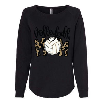 Volleyball Mom Leopard Funny Ball Mom Mother's Day Gift Womens California Wash Sweatshirt