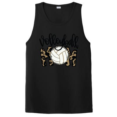 Volleyball Mom Leopard Funny Ball Mom Mother's Day Gift PosiCharge Competitor Tank