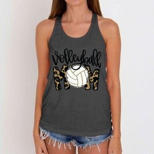 Volleyball Mom Leopard Funny Ball Mom Mother's Day Gift Women's Knotted Racerback Tank