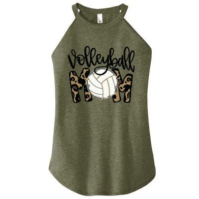 Volleyball Mom Leopard Funny Ball Mom Mother's Day Gift Women's Perfect Tri Rocker Tank