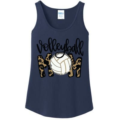 Volleyball Mom Leopard Funny Ball Mom Mother's Day Gift Ladies Essential Tank