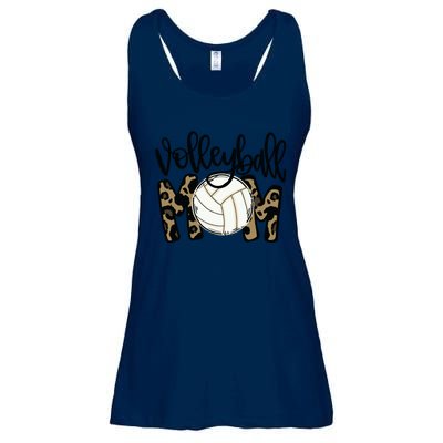 Volleyball Mom Leopard Funny Ball Mom Mother's Day Gift Ladies Essential Flowy Tank