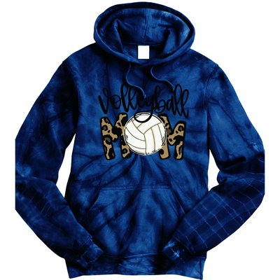 Volleyball Mom Leopard Funny Ball Mom Mother's Day Gift Tie Dye Hoodie