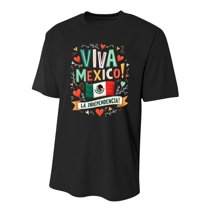 Viva Mexico La Independencia Fiesta Mexican Independence Day Gift Youth Performance Sprint T-Shirt