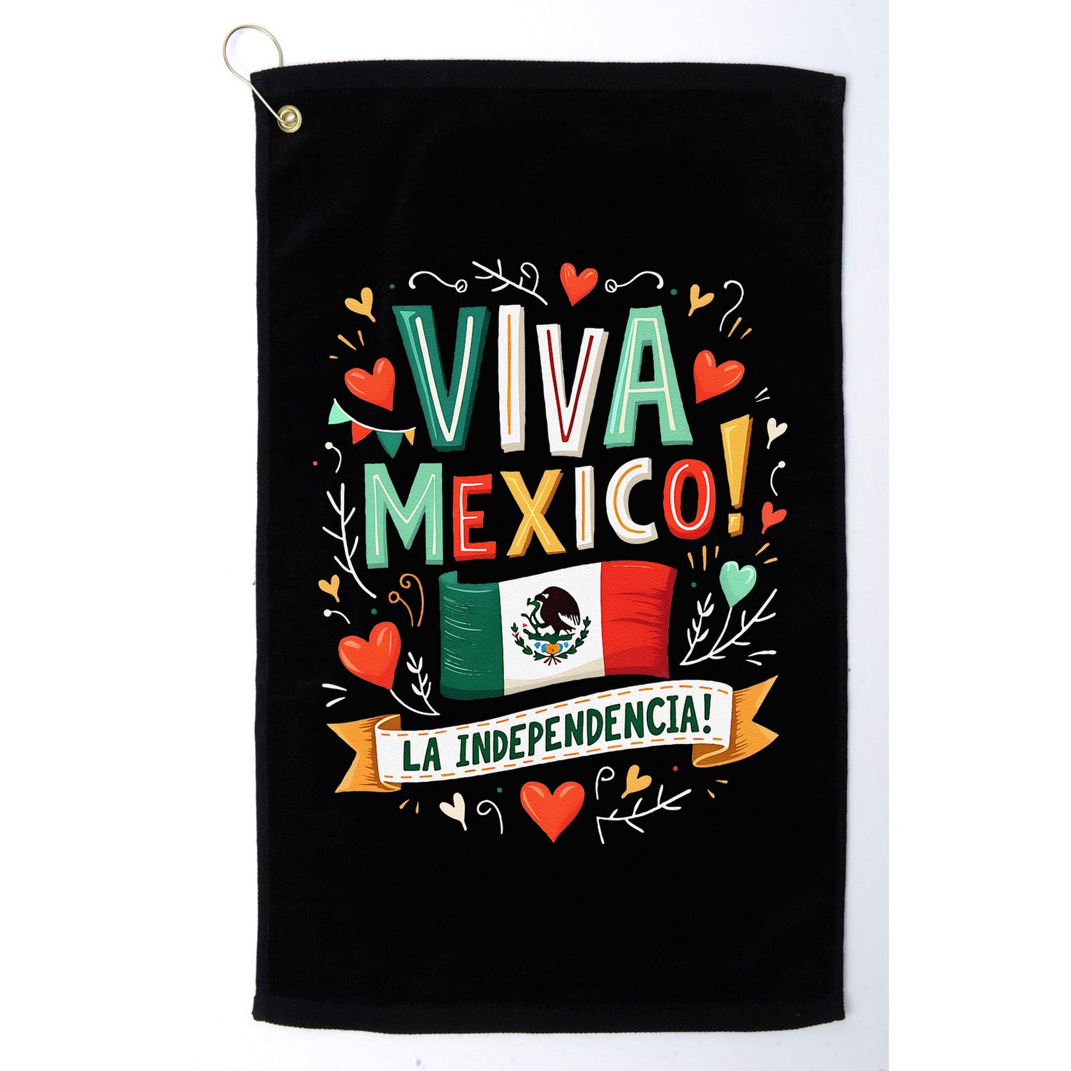 Viva Mexico La Independencia Fiesta Mexican Independence Day Gift Golf Towel