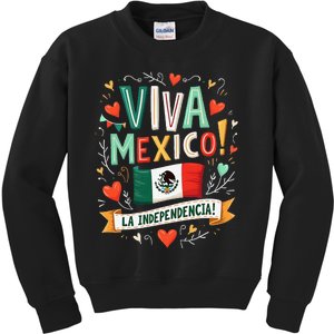 Viva Mexico La Independencia Fiesta Mexican Independence Day Gift Kids Sweatshirt