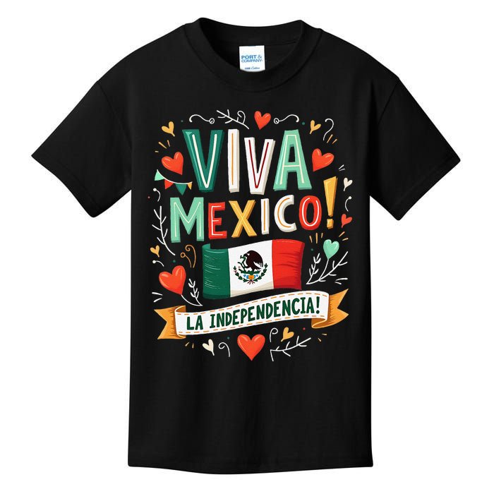 Viva Mexico La Independencia Fiesta Mexican Independence Day Gift Kids T-Shirt