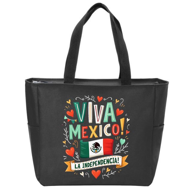 Viva Mexico La Independencia Fiesta Mexican Independence Day Gift Zip Tote Bag