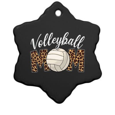 Volleyball Mom Leopard Funny Sport Ball Mom Mother's Day Ceramic Star Ornament