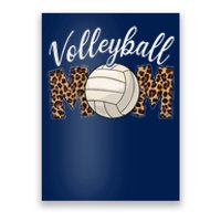 Volleyball Mom Leopard Funny Sport Ball Mom Mother's Day Poster