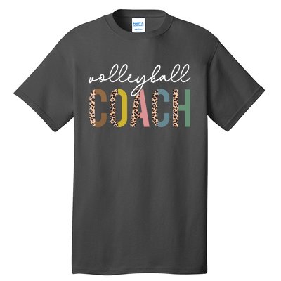 Volleyball Mom Leopard Volleyball Coach Team Gift Tall T-Shirt