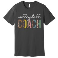 Volleyball Mom Leopard Volleyball Coach Team Gift Premium T-Shirt