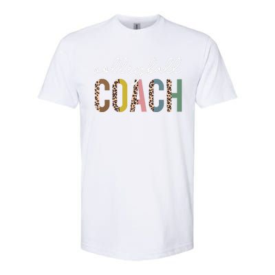 Volleyball Mom Leopard Volleyball Coach Team Gift Softstyle CVC T-Shirt