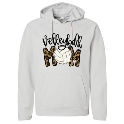 Volleyball Mom Leopard Funny Ball Mom Mother's Day Performance Fleece Hoodie