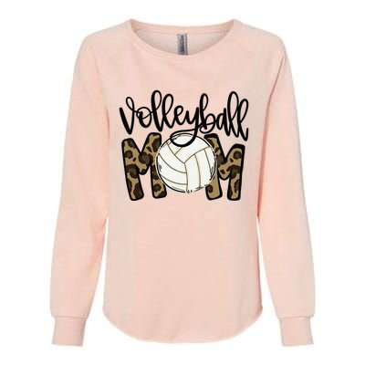 Volleyball Mom Leopard Funny Ball Mom Mother's Day Womens California Wash Sweatshirt