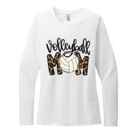 Volleyball Mom Leopard Funny Ball Mom Mother's Day Womens CVC Long Sleeve Shirt