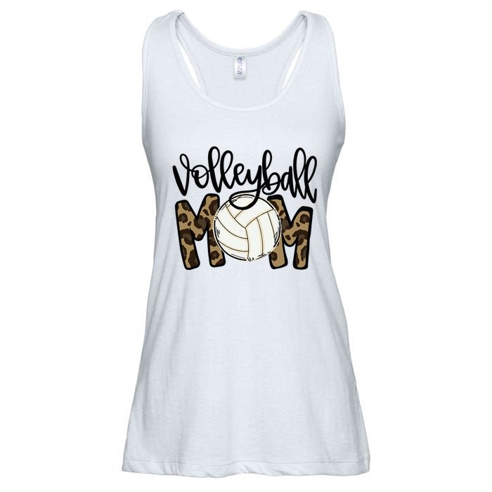 Volleyball Mom Leopard Funny Ball Mom Mother's Day Ladies Essential Flowy Tank