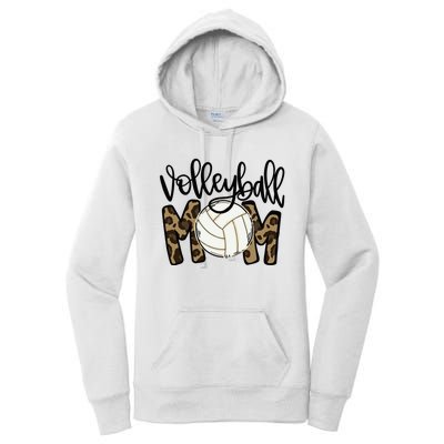 Volleyball Mom Leopard Funny Ball Mom Mother's Day Women's Pullover Hoodie