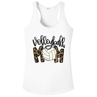 Volleyball Mom Leopard Funny Ball Mom Mother's Day Ladies PosiCharge Competitor Racerback Tank