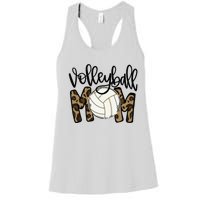 Volleyball Mom Leopard Funny Ball Mom Mother's Day Women's Racerback Tank