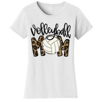 Volleyball Mom Leopard Funny Ball Mom Mother's Day Women's T-Shirt