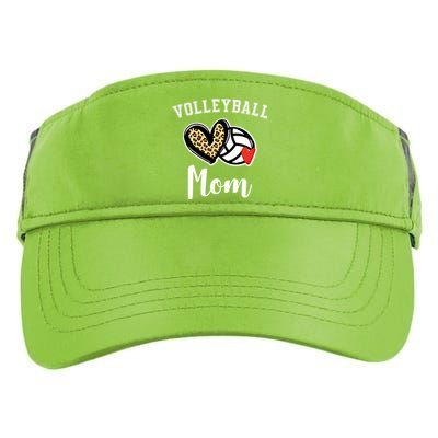 Volleyball Mom Leopard Heart Gift Adult Drive Performance Visor