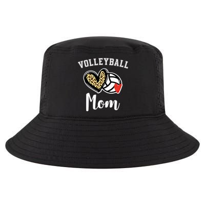 Volleyball Mom Leopard Heart Gift Cool Comfort Performance Bucket Hat