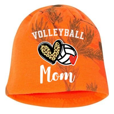 Volleyball Mom Leopard Heart Gift Kati - Camo Knit Beanie