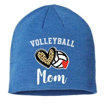 Volleyball Mom Leopard Heart Gift Sustainable Beanie